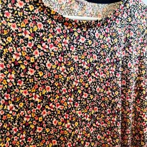 Floral Print Velvet Shirt